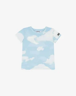 Moschino Girl^Allover Clouds jersey t-shirt