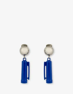 Moschino Jewelry^Blue Pen Cap drop earrings