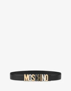 Moschino Belts^Calf Mixed Lettering Logo Belt