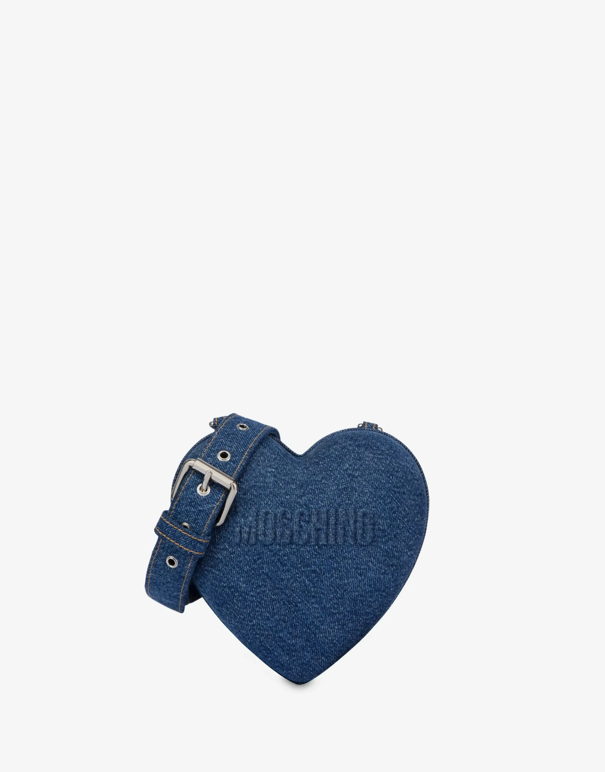 Moschino Shoulder Bags^Denim Heartbeat bag with logo