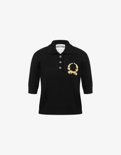 Moschino Knitwear^Knit Polo Shirt Laurel Crown Logo