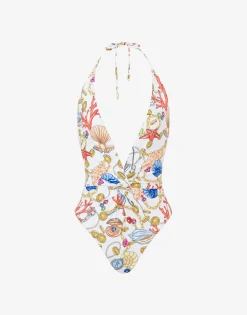 Moschino Swimwear^Marine Print One-piece Swimsuit