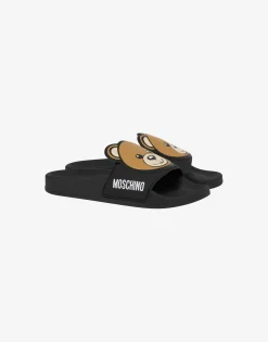 Moschino Girls Shoes|Girl^Maxi Teddy Patch PVC pool sliders