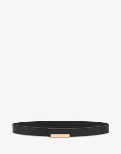Moschino Belts^Metal Plaque calfskin belt