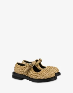 Moschino Flats^Olivia Raffia Mary Jane