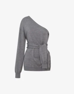 Moschino Knitwear^One-Shoulder Wool Cardigan Tailored Twist