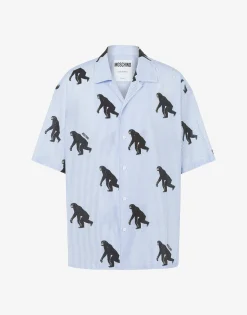 Moschino Shirts^Poplin Shirt Allover Chimpanzee