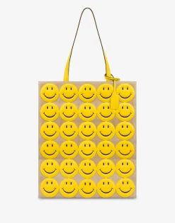 Moschino Tote^Shopper in suede Allover Smiley®