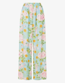 Moschino Co-ords|Pants & Shorts^Silk satin pants Smiley® & Roses