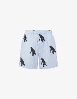 Moschino Pants & Shorts^Striped Poplin Bermuda Allover Chimpanzee