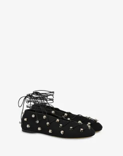 Moschino Flats^Trekking Canvas Hooked Ballerinas