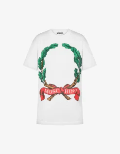 Moschino T-shirts & Sweatshirts^T-shirt in organic jersey Laurel Crown
