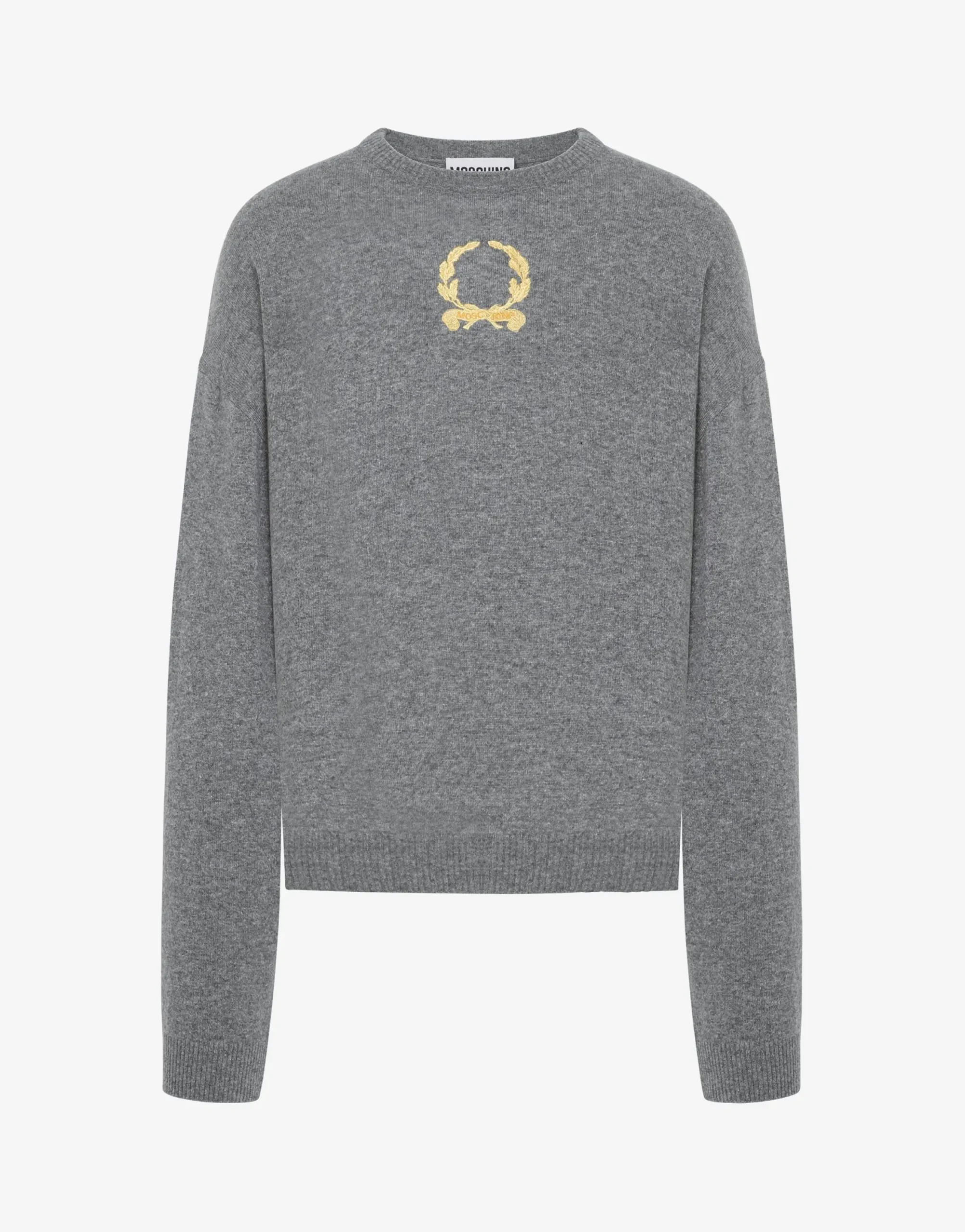 Moschino Knitwear^Wool and Cashmere Pullover Laurel Crown Embroidery