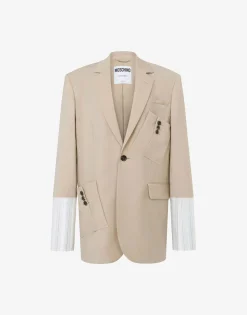 Moschino Jackets|Co-ords^Wool Canvas Jacket with Cuff Details